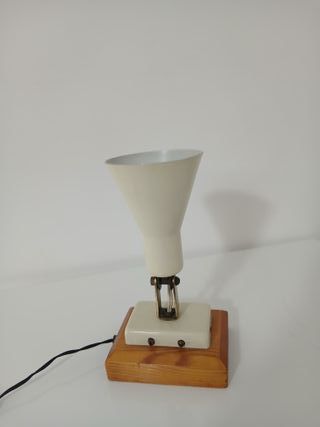 Coppia Lampade Cono Legno Metallo