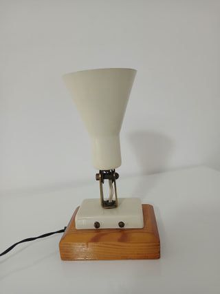 Coppia Lampade Cono Legno Metallo