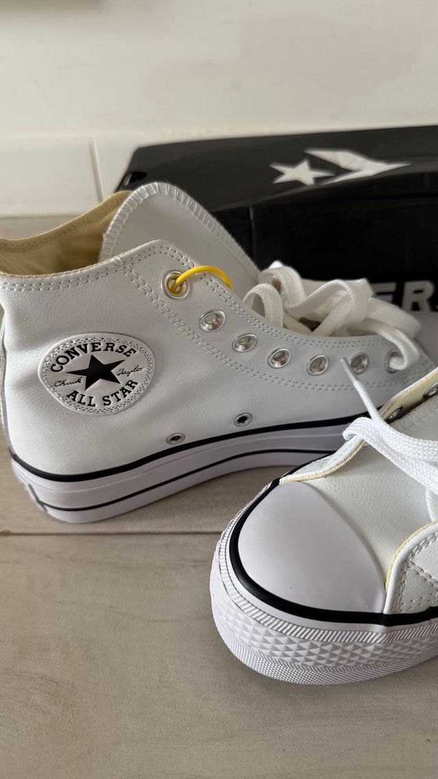 Botas Converse Cuero Blancas Talla 38