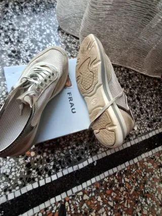 FRUE Scarpe Donna Beige/Argento Tg 39