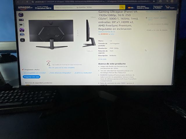 Monitor LG 24GQ50F-B 165Hz 1ms