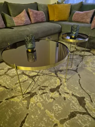 Tavoli da salotto rotondi argentati