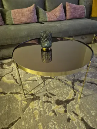 Tavoli da salotto rotondi argentati