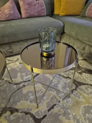 Tavoli da salotto rotondi argentati