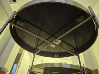 Tavoli da salotto rotondi argentati