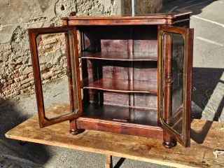 Vetrinetta Cristalliera Antica Legno Massello