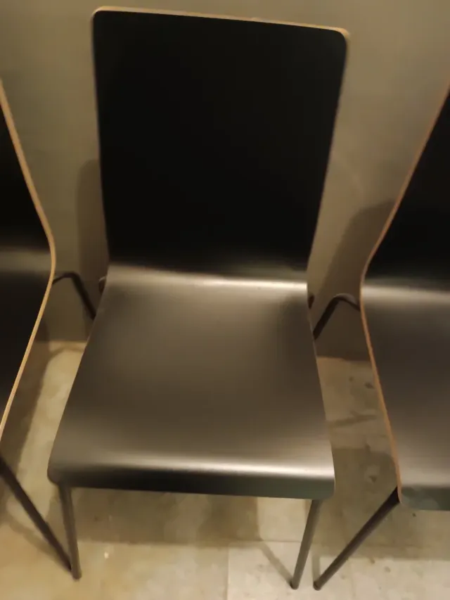 6 Sillas Madera y Metal Negras/Marrones