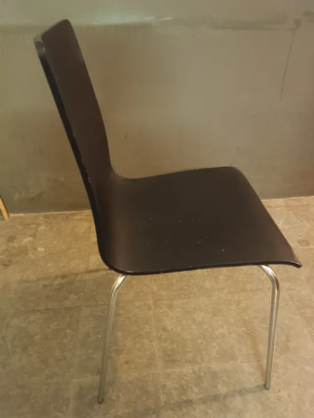 6 Sillas Madera y Metal Negras/Marrones