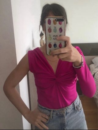 Body Zara Fucsia Manga Larga
