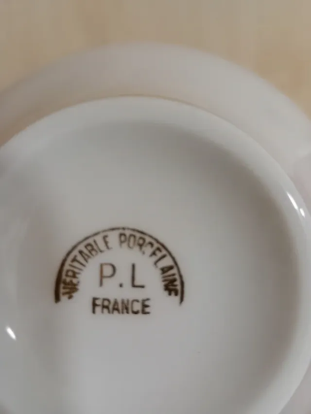 Taza y platillo de porcelana dorada