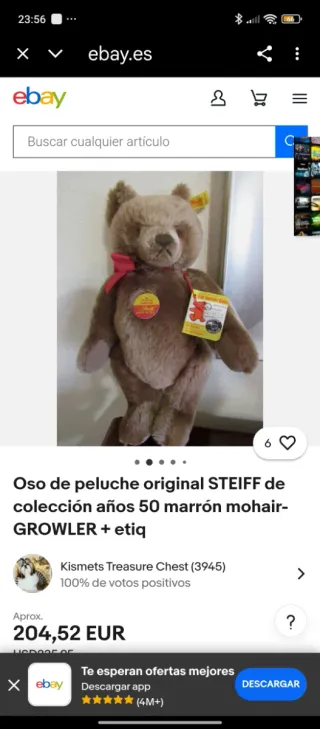 Oso de peluche Steiff años 50