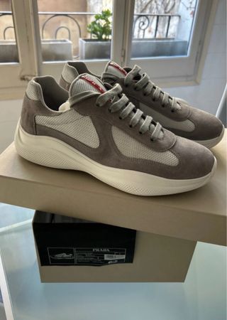 Prada Scamosciato Bike Gris/Blanco