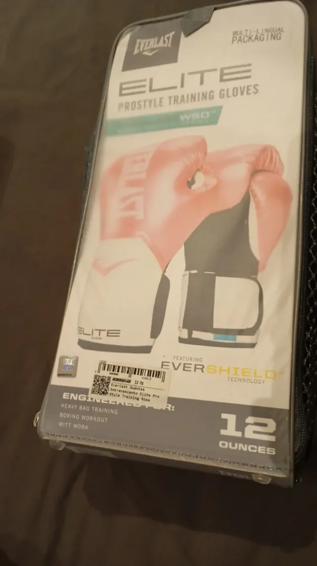 Guantes Everlast Elite Rosa y Blanco. 12oz