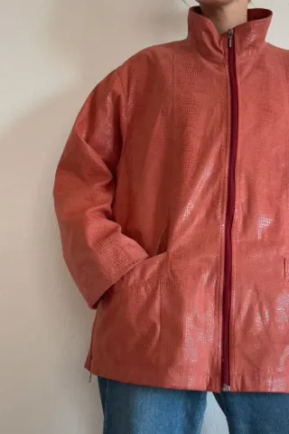 Chaqueta 3/4 efecto piel serpiente