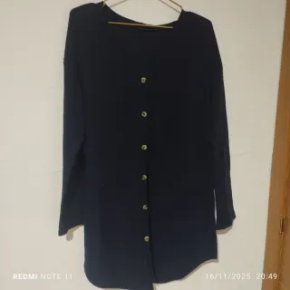 Camisón premamá negro botones