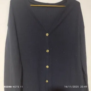 Camisón premamá negro botones