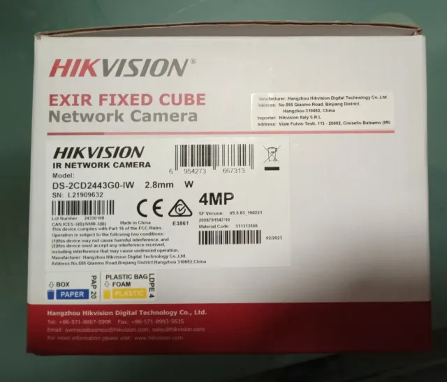 Telecamera Hikvision EXIR FIXED CUBE 4MP