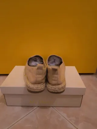 Espadrillas basse in paglia rosa