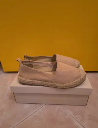 Espadrillas basse in paglia rosa