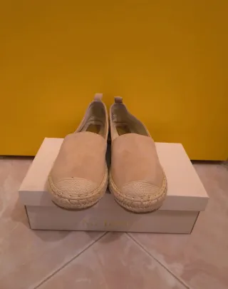 Espadrillas basse in paglia rosa