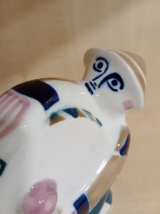 Sargadelos Músico Bombo Figura porcelana.