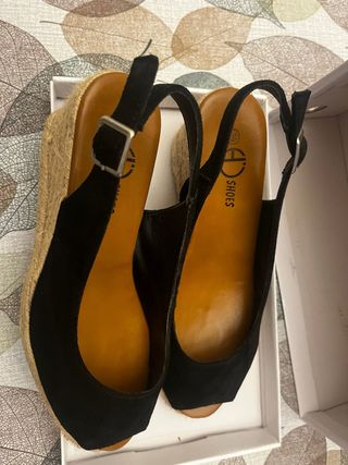 Sandalias cuña negras talla 39