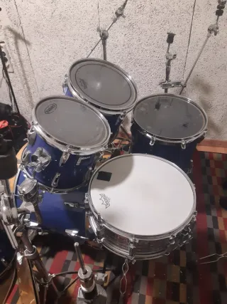 Batería Acústica Remo Quadura Completa Azul