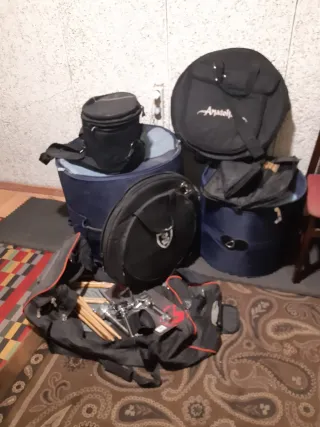 Batería Acústica Remo Quadura Completa Azul