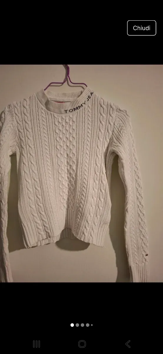 Maglione Tommy Hilfiger Bianco Taglia XS