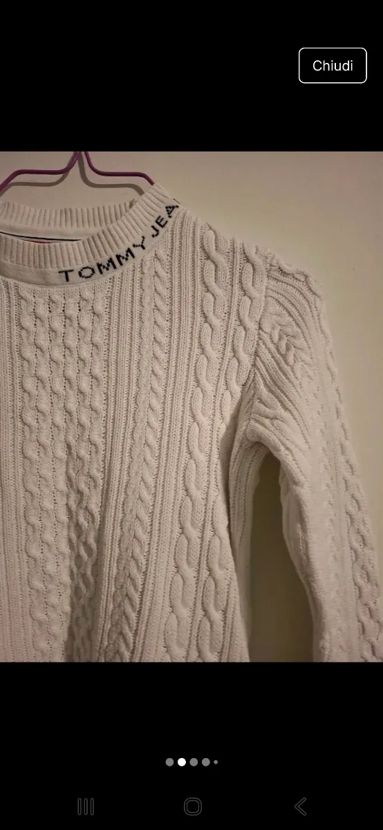 Maglione Tommy Hilfiger Bianco Taglia XS