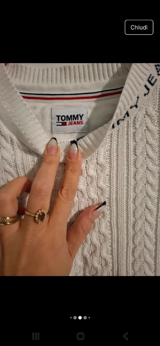 Maglione Tommy Hilfiger Bianco Taglia XS
