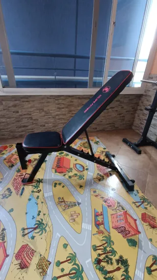 Banco de pesas y soportes regulables