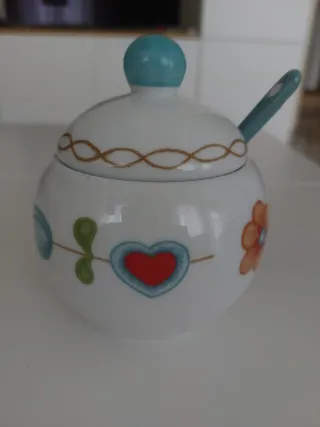 Zuccheriera in ceramica decorata