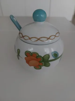 Zuccheriera in ceramica decorata