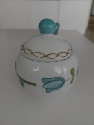 Zuccheriera in ceramica decorata