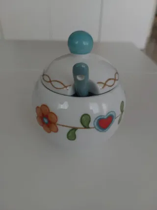 Zuccheriera in ceramica decorata