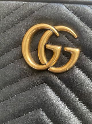 Borsa GG marmont imbottita nera a tracolla