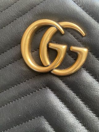 Borsa GG marmont imbottita nera a tracolla