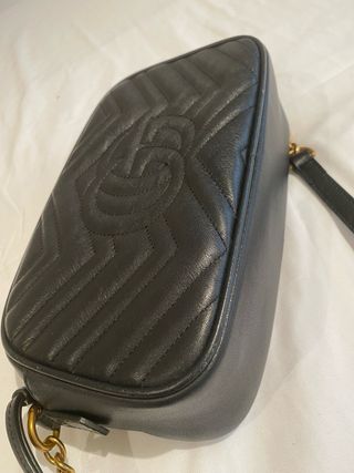 Borsa GG marmont imbottita nera a tracolla