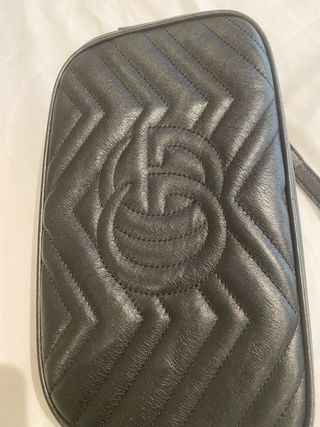 Borsa GG marmont imbottita nera a tracolla