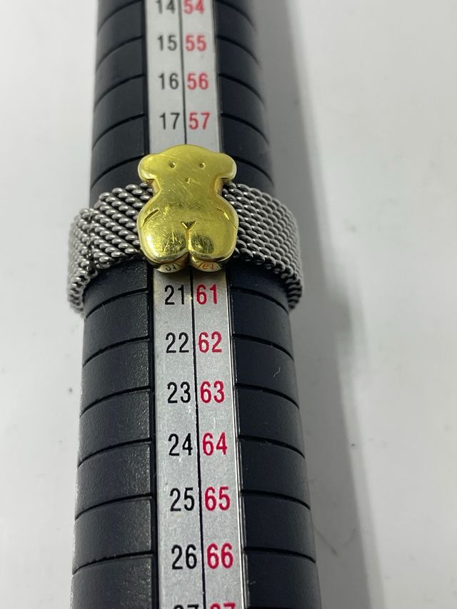 Anillo Tous Oso Dorado y Plata