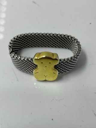 Anillo Tous Oso Dorado y Plata