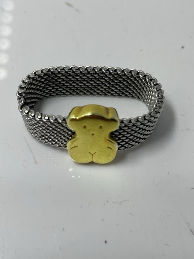 Anillo Tous Oso Dorado y Plata