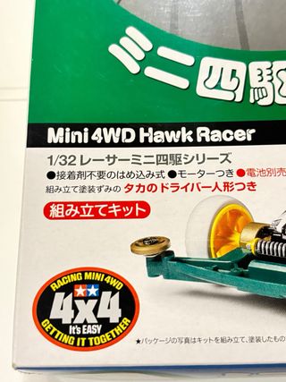 Tamiya Mini 4WD Hawk Racer Kit montaggio 1/32