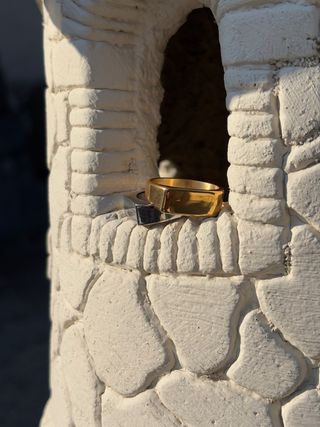 Anillo Sello Dorado y Plateado