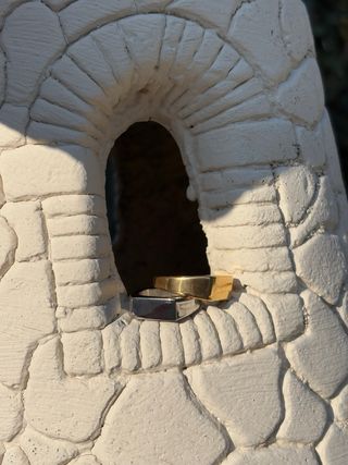 Anillo Sello Dorado y Plateado