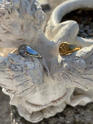 Anillo Sello Dorado y Plateado