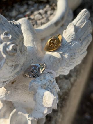 Anillo Sello Dorado y Plateado