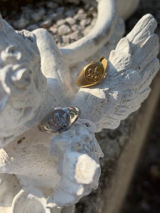 Anillo Sello Dorado y Plateado