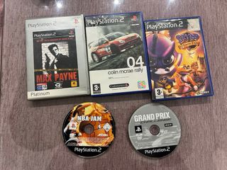 Consola PlayStation 2 plateada+ 2 Mandos y 5Juegos